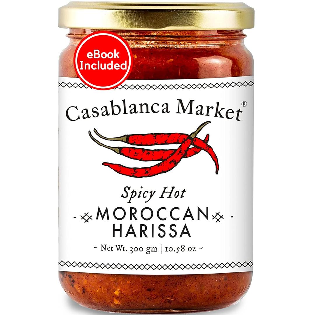 Casablanca Market Harissa Gourmet Hot Sauce Harissa Sauce  Moroccan North African Spice Best Hot Sauce Gift Harissa Seasoning  Harissa Spice Red Hot Sauce  Harissa Paste Hot Sauces (10.5oz) (10.58 Ounce (Pack of 1))