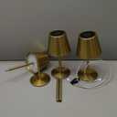 keysays 3 Pack Cordless Table Lamp, Portable Battery Operated Lamp with 3 Color Temps and Stepless Dimming, Rechargeable Table Lamp for Dinner, Desk, Cafe, Outdoor (Brushed Gold)