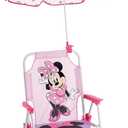 Disney Minnie Mouse Kids Beach Chair with Umbrella,Foldable Portable Toddler Chair with Armrests, Locking Mechanism & Sun Shade, 12 inches x 14.75 inches x 19 inches