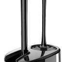 MR.SIGA Toilet Plunger and Bowl Brush with Holder, Heavy Duty Toilet Brush and Plunger Set for Bathroom Cleaning, Black, 1 Set, Black