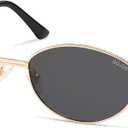 SOJOS Trendy Oval Polarized Sunglasses for Women Men, Retro Fashion Round Shades SJ1255 (Gold/Grey)
