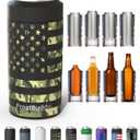 Frost Buddy Universal Can Cooler - Fits All - For Regular 12 & 16 oz or Slim-Size Bottles - Insulated Double-Walled Stainless Steel (Camoflag)