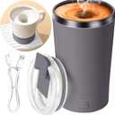 Electric Stirring Coffee Mug, Self Mixing Mug 400ML Stainless Steel Automatic Stirring Mixer Cup Suitable for Coffee, Milk, Cocoa and Other Beverages (Grey)