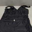 Yonique Womens Plus Size Swimsuits with Shorts Tummy Control Tankini Two Piece Bathing Suits Athletic Swimwear (Black-1)