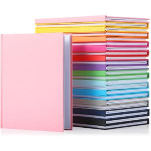 Ireer 24 Pcs 6 x 8 Inch Colorful Hardcover Blank Book Bulk Hardcover Sketchbooks for Kids to Write Stories Blank Books for Journaling Sketching Writing DIY Crafts Supplies 72 Pages(Mixed Color)