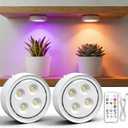 2 Pack Rechargeable Grow Light for Indoor Plants, Cordless Magnetic Plant Lights for Indoor Growing, 6500k Full Spectrum LED Lighting with Timer & Remote, Stepless Dimming for Plant Shelf