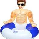 Silph PLC Pool Float, Inflatable Swim Ring with Cup Holder for Party, Pool Toys for Adult/Kids Relaxing & Pool Hunk Ring for Lifeguard