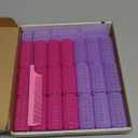 24 Pcs Self-Grip Small Hair Rollers Set, Curlers for Women Short Hair and Bangs, No Heat Hair Curlers to sleep in, Birthday Mothers Day Gifts(25 mm, Rose Red and Purple)