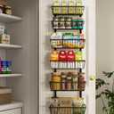 Mefirt 12 Inch Wide Narrow Over The Door Pantry Organizer, Pantry Organization and Storage, Black Metal Hanging Deep Basket Wall Spice Rack Seasoning Shelves, Home & Kitchen Essentials, Apartment