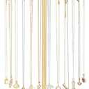 Mkono Necklace Holder Metal Jewelry Display Stand Necklace Organizer with 30 Hooks for Storage and Hanging Bracelet Keychain Home Room Decor for Women,Gold