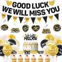 Roetyce Farewell Party Decorations, We Will Miss You Banner Cake Topper Balloons Hanging Swirls Kit, Going Away/Leaving/Retirement Party Decorations for Men Women, Coworker Goodbye Party Supplies