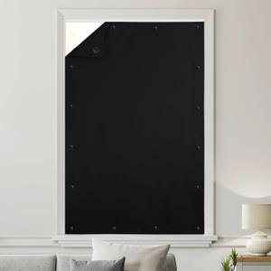 StangH 100% Blackout Blinds for Windows - Travel Adjustable Blackout Shades with Suction Cups Thermal Insulated for Skylight/Sidelight/Storage Room/Basement, Black, W42 x L72, 1 Piece