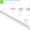 3FT LED Shop Light, 36W 5000lm Super Bright 6500K, Clear Cover, V-Shape, T8 LED Fixture, Linkable Shop Lights for Garage, Workbench, Workshop (2 Pack)