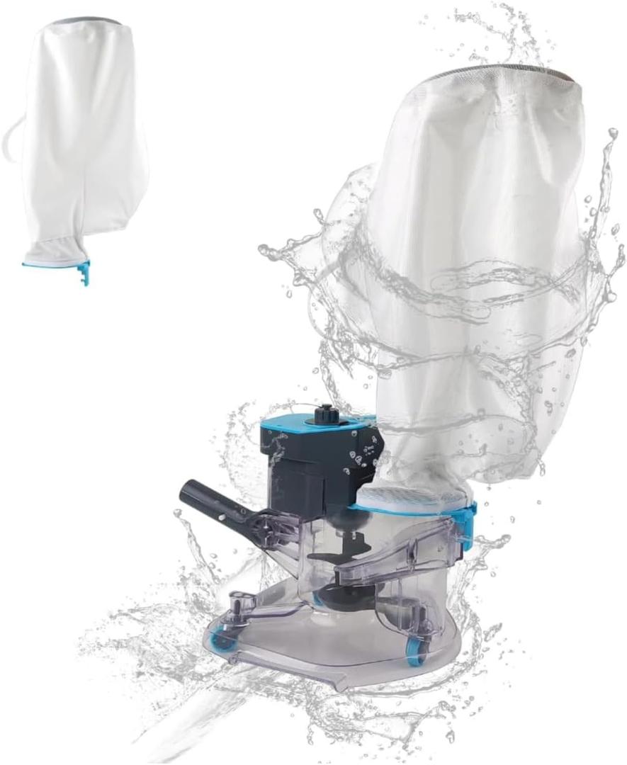 Cordless Pool Leaf Vacuum Cleaner with Dual Filter Bags for Above Ground & Inground Pools Heavy Duty Swimming Pool Vacuum, 24GPM Strong Suction for Easy Leaf & Debris Removal