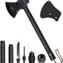 LIANTRAL Survival Camping Axe, Folding Tactical Axe Hatchet with Hammer, Nylon Sheath for Outdoor Adventures