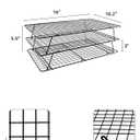 Cooling Rack, 3 Tier Stackable Cooling Racks for Cooking Baking Roasting, Multi-Level Collapsible Cookie Rack for Cakes, Oven Safe & Easy Clean (Black, 3-Tier-SL)