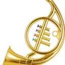 Lewtemi Gold Horn Musical Instruments Toy for Kid Toddler Fake Plastic Preschool Music Toy Gift Portable Wind Instrument Early Educational Teaching Songs Gifts for Toddlers Children