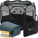 Siedihit Dog Cat Playpen with Washable Pee Pad, Puppy Pet Playpen, Dark Grey, Large