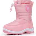 Ahannie Boys Girls Snow Boots Toddler Kids Winter Boots Water Resistant Warm Side Zipper Shoes(Toddler/Little Kid) (Pink) 32