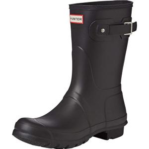 Hunter Women's Original Short Rain Boot (5, Black)