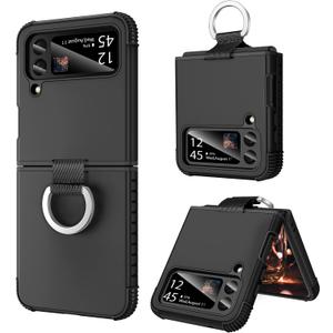 BENTOBEN Galaxy Z Flip 3 5G Case, Heavy Duty 2-in-1 Shockproof Protection, Rugged Cover with Ring, 6.7" Screen, Black