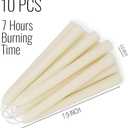 JONERAY Ivory Beeswax Taper Candles, Unscented and Smokeless Taper Candles, 8-inch Pure Natural Bees Wax for Holiday, Birthday (Pack of 10)