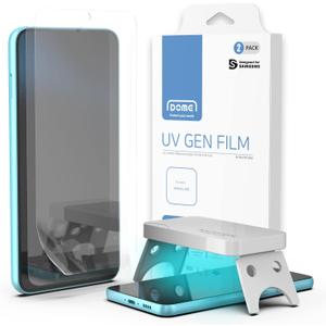 Whitestone DOME UV GEN Film [Tempered glass-like] screen protector for Galaxy S23 with UV lamp [2pack]