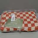 Jacquotha Checkered Bath Towels for Bathroom Decor, 2 Pack Shower Towels 55" x 27.5", Super Soft and Quick Dry (Orange + Green), Colorful for Swim Pool Beach