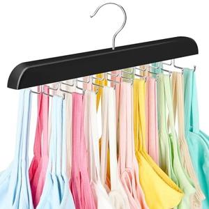 Resovo Tank Top Hanger with Premium Wood, 24 Large Capacity, Space Saving,360 Degree Rotating, Foldable Metal Hooks, Tank Tops