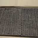 Set of 2 Hand-Woven Paper Rope Wicker Baskets, Storage Basket, Foldable Cube Storage Bins, Brown Storage Cubes, Square Baskets for Organizing Shelves Decor, 12x12x12in