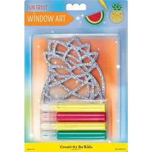 Creativity for Kids Window Art Fun Fruits - Paint and Decorate 2 Suncatchers, Create Your Own Window Art for Kids 2 Pack