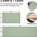 Kitchen Mats and Rugs Set of 2 - Cushioned Anti-Fatigue Kitchen Rug for Floor Washable 17"x29" +17"x59", Light Green
