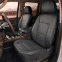 Custom Fit Seat Covers for Chevrolet Silverado & GMC Sierra 1500 2500HD 3500HD (2007-2026), Breathable Waterproof Premium Nappa Leather Full Set, Full Coverage, Airbag Compatible, Black