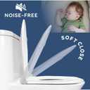 JINGZE Round Toddler Toilet Seat Adult/Child,Built-In Potty Training Seat, Soft Quiet Close Non-Slip Seat, Easy to Install & Clean,Magnetic Kids Seat and Cover,White