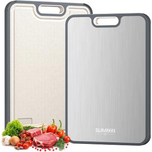 Titanium Cutting Board for Kitchen, Cutting Board Double Sided Food Grade, Pure Titanium/PP, Easy to Clean Large Size 16”×11”