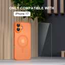Misea Magnetic for iPhone 17 Case Compatible with MagSafe [Military Grade Drop Protection] Full Camera Lens Protector Translucent Matte Phone Case for Women Girls 6.3 inch, Orange