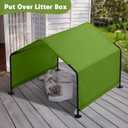Dog Shade Shelter Outdoor 4'x4'x3' Tent for Large Medium Dogs, Outside Sun Rain Canopy Pet House for Livestock Pigs Cats with Waterproof Roof Ground Nails,Deep Green