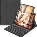 Bettdow Keyboard Case for iPad Air 13 inch M3 2025/M2 2024,iPad Pro 12.9 inch 6th/5th/4th/3rd Gen,360 Rotating Case and Magnetic Detachable Keyboard with Pencil Holder,Portrait/Landscape Modes-Black