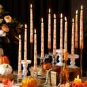 12 Pcs Thanksgiving Candles 10 Inch Tall Pumpkin Candles Set for Thanksgiving Dinner Party Table Decorations