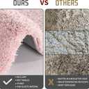 Yimobra Light Pink and White Bathroom Rugs Non Slip Washable, Ultra Soft and Water Absorbent Bath Mats, Plush Fluffy Shower Mat Outside, Microfiber Thick Matts for Bathroom Floor/Sink, 24x17