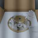 Industrial Round Chandelier Rustic Ceiling Light Fixture Farmhouse Pendant Light with Clear Glass Shade for Dining Room Hallway Entryway Kitchen Bedroom, Gold (1-Light, 57.2 in)