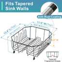 GSlife Small in Sink Dish Drying Rack - Compact Dish Drainer for RV Kitchen Apartment Sink, Rust Resistant Inside Sink Rack, 1–2 Person Households, 11.6" W x 13.4" L, Black, Small - 13.4" x 11.6" x 5.3"
