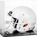 Football Helmet Acrylic Display Case, Full Size UV and Dust Protection, Collectables Baseball Helmet Showcase with Premium Black Base and Risers, and Name Plate, Perfect Gift for Sports Collectors