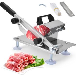 Manual Frozen Meat Slicer, Upgraded Stainless Steel Meat Cutter for Hot Pot KBBQ, Beef Mutton Roll Slicing Machine, Machine Vegetable Meat Slicer for Home Cooking Hotpot Shabu