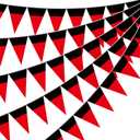 Tiamon 5 Pcs Red Mouse Theme Banner Birthday Decorations Red and Black Pennant Bunting Cartoon Themed Mouse Triangle Flag for Baby Shower Cartoon Birthday Party Decor