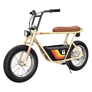 Razor Electric Bike for Ages 18+, 220 lb Max Weight, Black, w/ 350W Motor, 16 Tires & 36V Battery, Up to 15.5 MPH, Rambler 16  Rechargeable Minibike for Teens and Adults