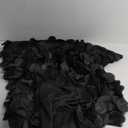 HD Afircan Women Applique Flower Dress Boat Neck Caftan Chiffon Gown One Size (Black)