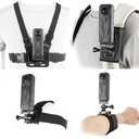 PellKing 4-in-1 Magnetic Quick Release Mount Kit for Insta360 X5/AcePro2,Including Chest Strap Head Strap Wrist and Backpack Clip, 360°Rotating Adapter J Hook Clip Mount for Insta360 One X5/AcePro2