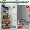 POLRAI 4 Pack Magnetic Shelves for Washing Machine Magnetic Shelf for Fridge Powerful Magnetic Shelves and Magnetic Hook for Laundry Room Kitchen Bathroom Organization