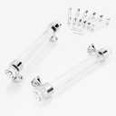 CEYMIO Cabinet Pulls Glass Handle 6 Pack, Cabinets Drawers Cupboard Dresser Wardrobes Vanity Furniture Handles 128mm 5", Polished Chrome Base with L-Wrench Key Set and Screws